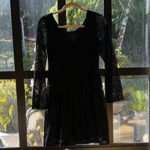 Xhilaration Black Long Sleeve Lace Dress
